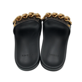 VERSACE MEDUSA CHAIN SLIDES LUXE SHOES BLACK 6