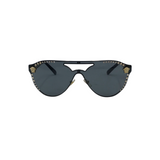 VERSACE CRYSTAL STUDDED MEDUSA AVAITOR W/CASE LUXE SUNGLASSES BLACK GOLD