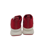 CHRISTIAN LOUBOUTIN SWAROVSKI SPIKE SOCK SNEAKERS LUXE SHOES RED 37