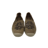 TORY BURCH ESPADRILLE SLIP ON SHOES BROWN TAN 7