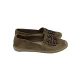 TORY BURCH ESPADRILLE SLIP ON SHOES BROWN TAN 7
