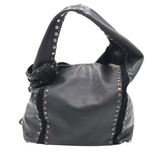 JIMMY CHOO LEATHER/SUEDE TOTE LUXE HANDBAG BLACK