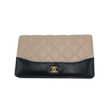 CHANEL QUILTED "GABRIELLA LUXE WALLET BLACK/TAUPE
