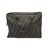 FENDI ZUCCA CANVAS LUXE HANDBAG BLACK/GREEN