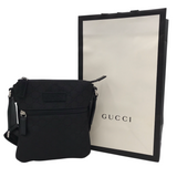 GUCCI GG MESSENGER GUCCISSIMA CROSSBODY LUXE HANDBAG BLACK 8” x 7 1/2” x 1/2”