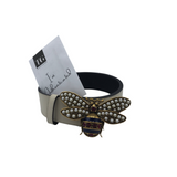 GUCCI "QUEEN MARGARET BEE" LUXE BELT WHITE 85/34