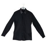 BALENCIAGA DETACHABLE LEATHER COLLAR MEN SHIRT BLACK 41