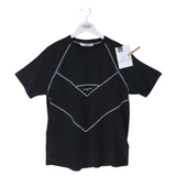 GIVENCHY RAGLAN SLEEVE OVERLOCK STITCHED MEN SHIRT BLACK WHITE SMALL