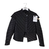 BURBERRY CHEVRON QUILTED LEATHER DESIGNER JACKET BLACK SMALL