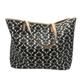 COACH LOGO TOTE HANDBAG BLACK WHITE