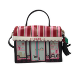 KATE SPADE RET$248 "MA CHERIE CAFE" SATCHEL HANDBAG PINK BLACK