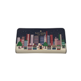 KATE SPADE "WINTER WONDER" CARDHOLDER WALLET NAVY WHITE