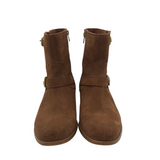 COACH SUEDE ANKLE BOOTIES BOOTS BROWN 9.5B