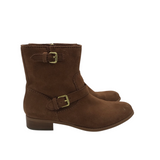 COACH SUEDE ANKLE BOOTIES BOOTS BROWN 9.5B