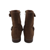 COACH SUEDE ANKLE BOOTIES BOOTS BROWN 9.5B