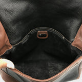 GUCCI VINTAGE PEBBLE LEATHER LUXE HANDBAG BROWN BLACK