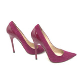 JIMMY CHOO SUEDE PATENT LEATHER PUMPS DESIGNER SHOES BERRY 8.5