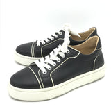 CHRISTIAN LOUBOUTIN VIEIRISSIMA TWO-TONE LEATHER SNEAKERS LUXE SHOES BLACK/WHITE 37