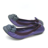 CHANEL CAMELLIA STRETCH FLATS LUXE SHOES PURPLE/BLUE 37.5