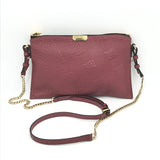 BURBERRY LEATHER CROSSBODY LUXE HANDBAG BURGUNDY