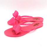 VALENTINO JELLY BOW FLIP FLOP LUXE SHOES PINK 38
