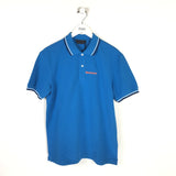 PRADA SHORT SLEEVE POLO MEN SHIRT BLUE BLACK LARGE