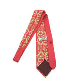 VERSACE SILK MEN TIE RED GOLD