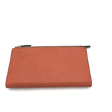 MCM DOUBLE ZIPPER LEATHER LUXE WALLET BROWN/ORANGE