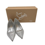 CHRISTIAN LOUBOUTIN SILVER KATE FLATS LUXE SHOES SILVER 37