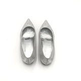 CHRISTIAN LOUBOUTIN SILVER KATE FLATS LUXE SHOES SILVER 37