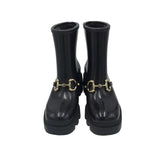 GUCCI HORSEBIT RUBBER LUXE BOOTS BLACK 37