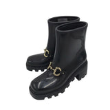 GUCCI HORSEBIT RUBBER LUXE BOOTS BLACK 37