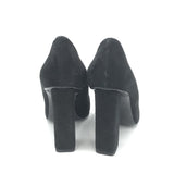 ALL SAINTS SUEDE POINT HEEL SHOES BLACK 7