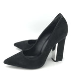ALL SAINTS SUEDE POINT HEEL SHOES BLACK 7