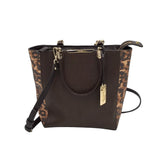COACH ANIMAL PRINT CROSSBODY HANDBAG BROWN TAN
