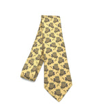 HERMES OWL PRINT MEN TIE YELLOW