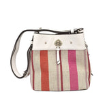 KATE SPADE STRIPE BUCKET HANDBAG ORANGE PINK