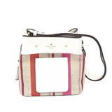 KATE SPADE STRIPE BUCKET HANDBAG ORANGE PINK