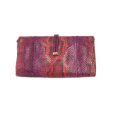 BURBERRY PYTHON PRORSUM POUCH LUXE HANDBAG PURPLE RED