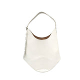 ALAIA LEATHER STUDDED HANDBAG WHITE SILVER