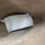 ALAIA LEATHER STUDDED HANDBAG WHITE SILVER