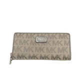 MICHAEL KORS MONOGRAM ZIP AROUND WALLET GREN TAN