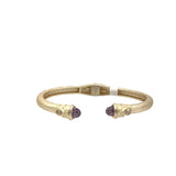 BANGLE STONE TIPS BRACELET BRUSHED GOLD PURPLE
