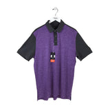 POLO SHORT SLEEVE MEN SHIRT PURPLE GRAY LARGE