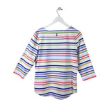 TOMMY BAHAMA NWT $128 STRIPE 3/4 TOP WHITE BLUE LARGE