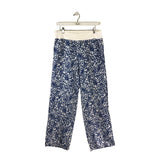 LILLY PULITZER PULL ON WIDE DESIGNER PANT BLUE WHITE LARGE
