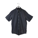 LACOSTE PLAID SHORT SLEEVE MEN SHIRT GREY BLUE 42