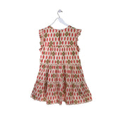 THML EMBROIDERED SLEEVELESS DRESS CORAL CREAM MEDIUM