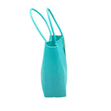 PLASTIC WOVEN HANDBAG TURQUOISE