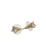 ROUND CZ STUD EARRINGS GOLD 6MM